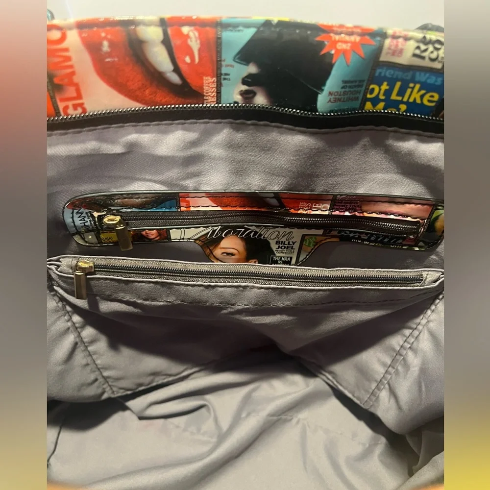 Multicolor Magazine Tote with an Eclectic Collage of Iconic Magazine Covers - Picture 6 of 14